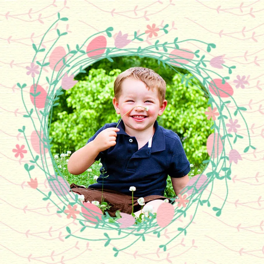 Easter Wreath Photo card front