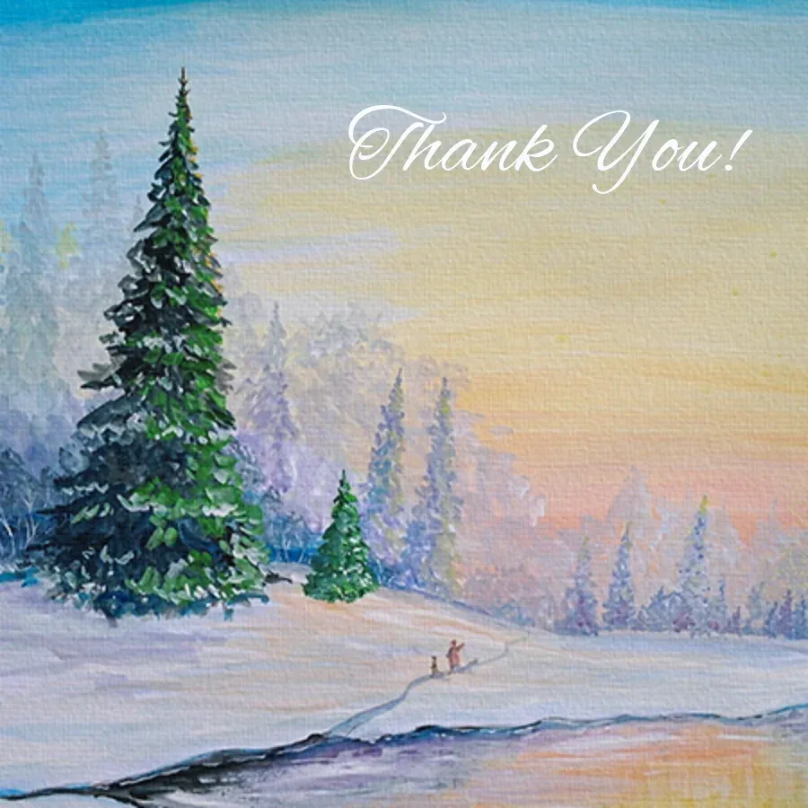 Snowy Watercolor card front