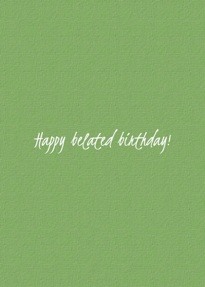 Birthday Cake Belated card inside right