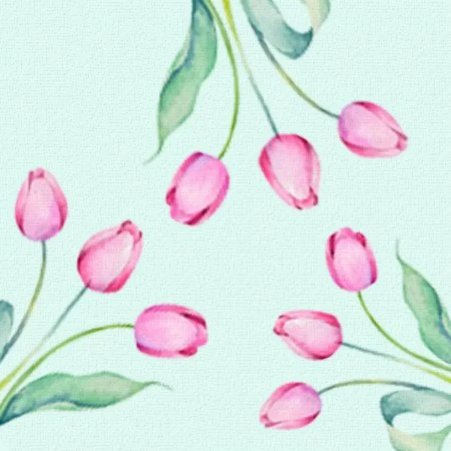 Belated Photo with Tulips card inside left