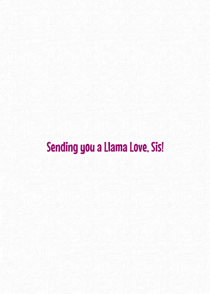 Llama Sister card inside right