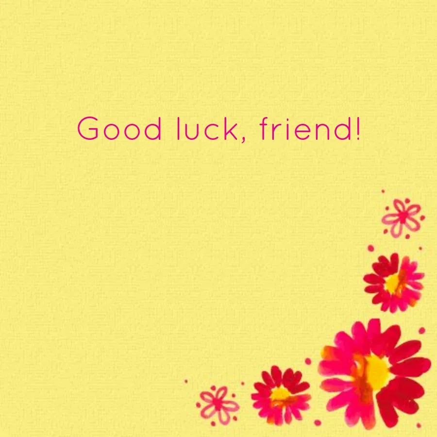 Good Luck Daisies card inside right
