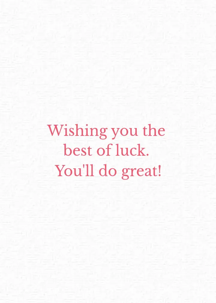 Good Luck Flowers card inside right