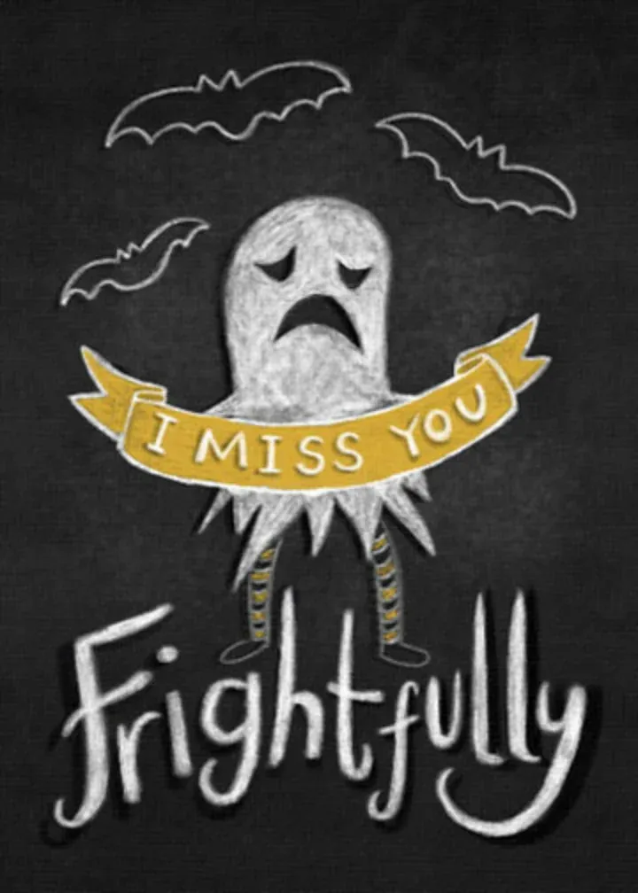 I Miss You Frightfully card front