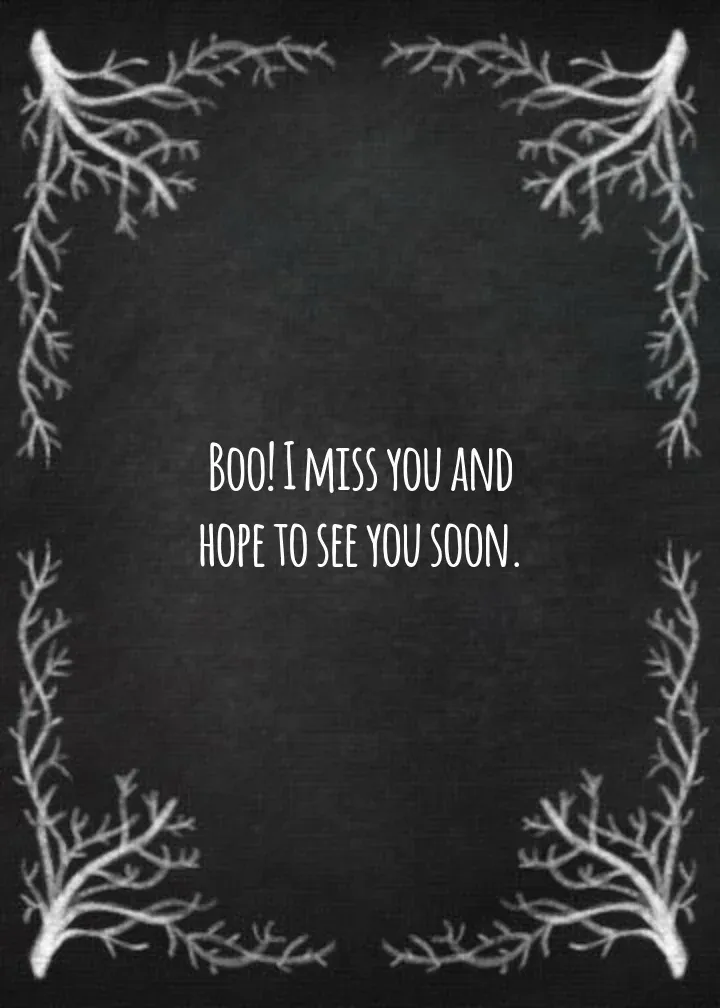 I Miss You Frightfully card inside right