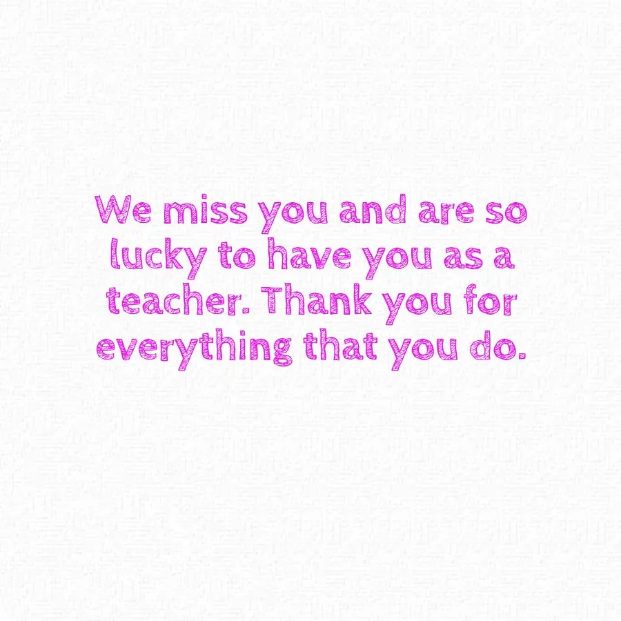Teacher Doodle Thank You card inside right