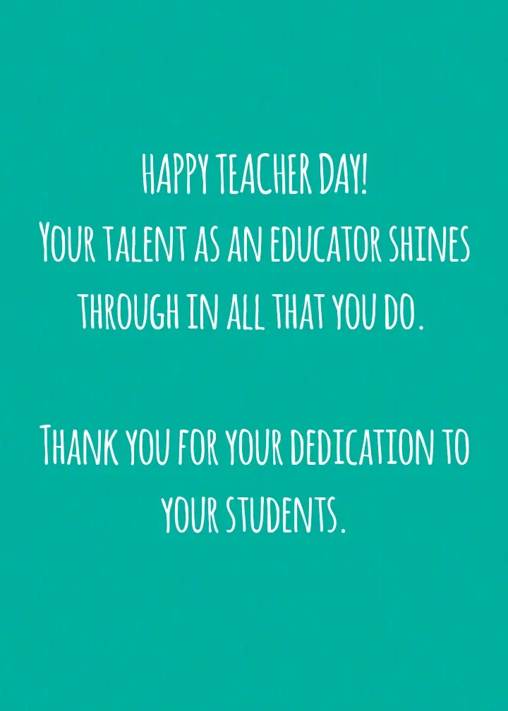 You're an Amazing Educator card inside right