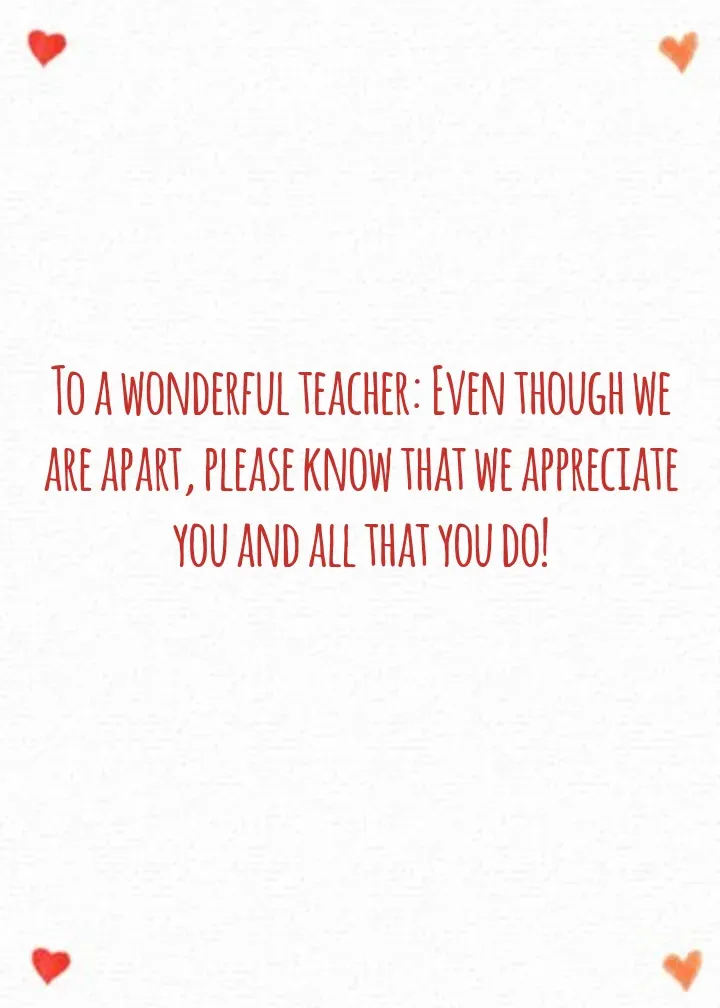 Teacher Heart Doodle card inside right