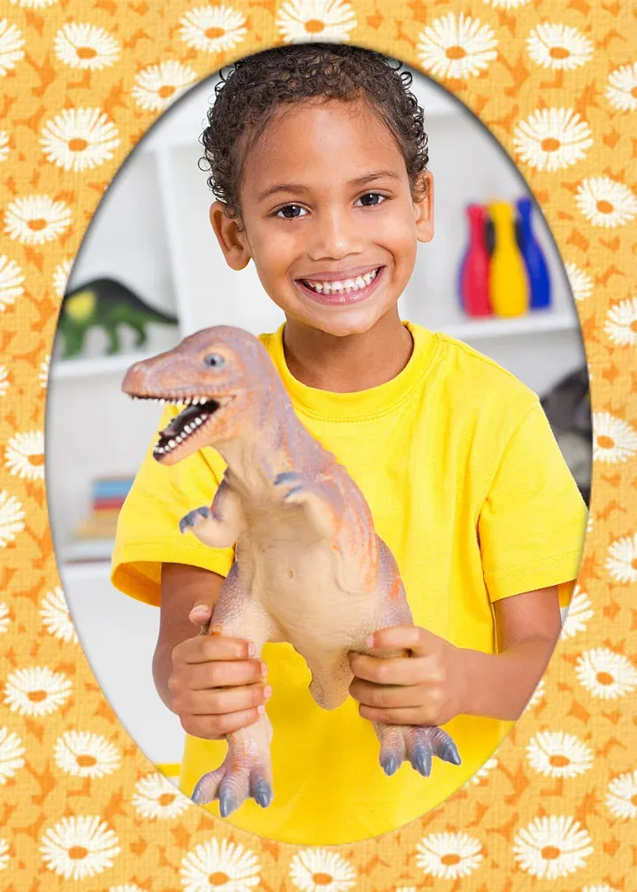 Kids Birthday Photo Oval card front