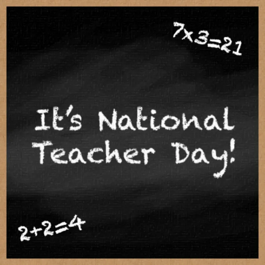 Chalkboard Teacher Day card front