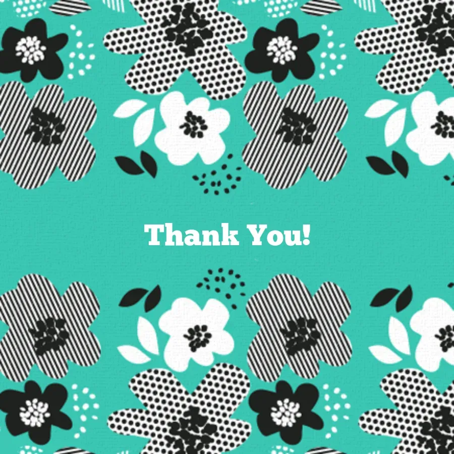 Thank You Aqua card front