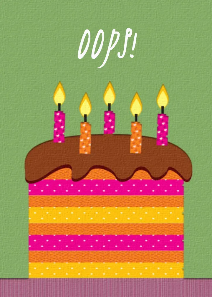 Belated Birthday Cake card front