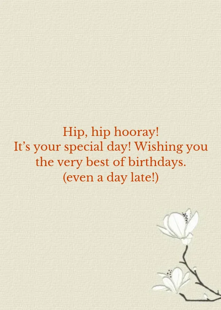 Belated Flowers card inside right