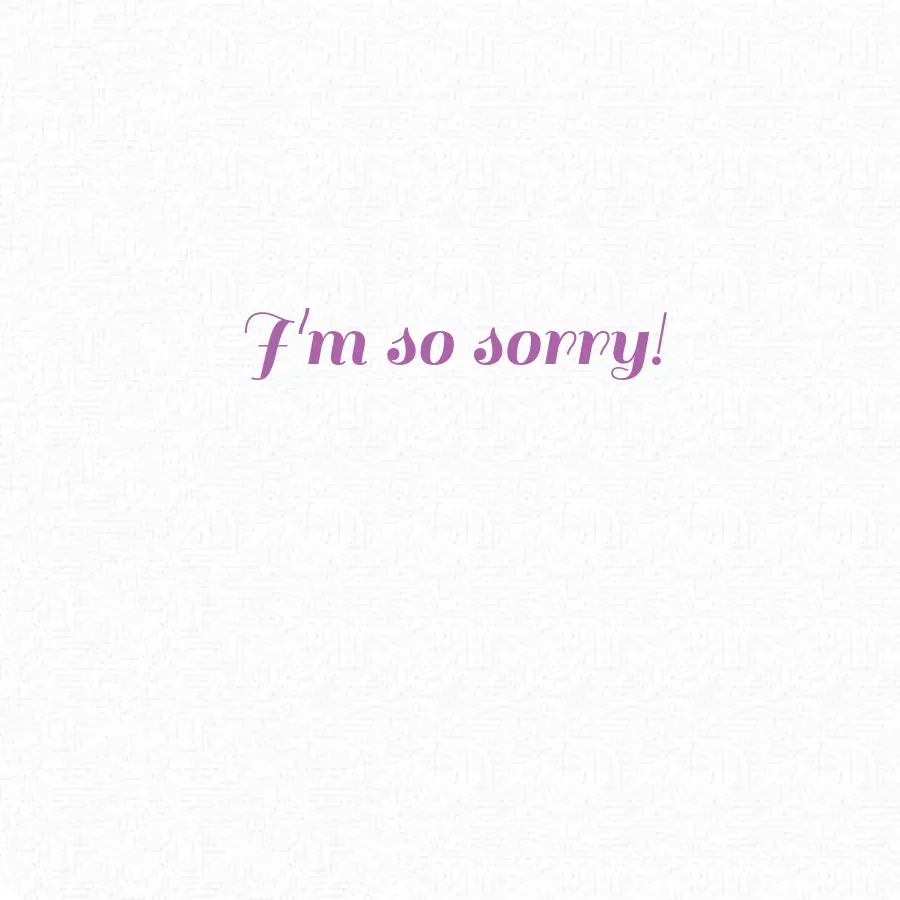 I'm Sorry Photo card inside right