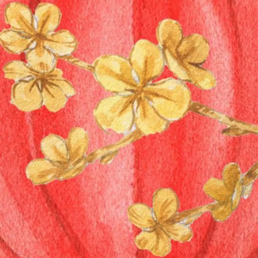 New Year Lanterns card inside left