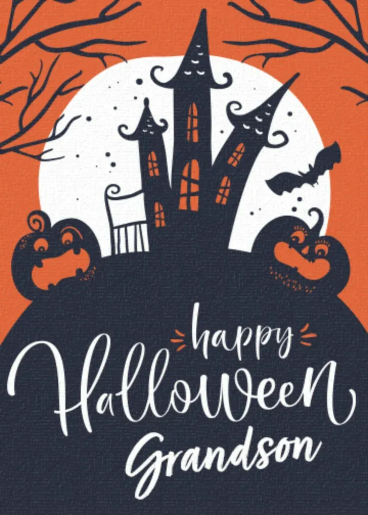 Happy Halloween, Grandson card front