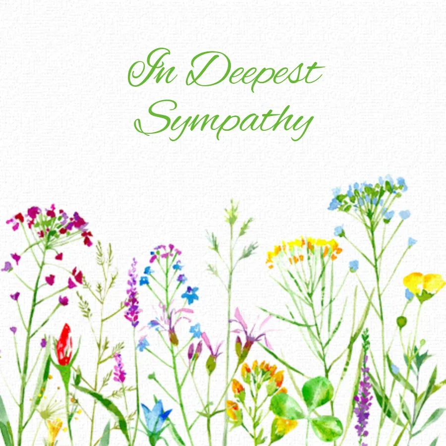 Sympathy Flower Field card front