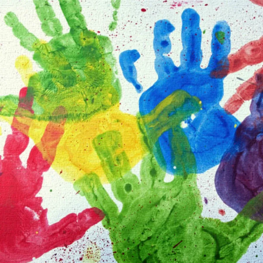 Paint Handprints card front