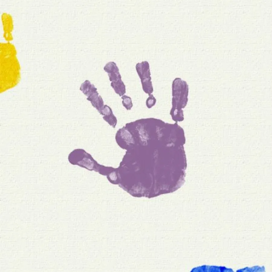 Paint Handprints card inside left