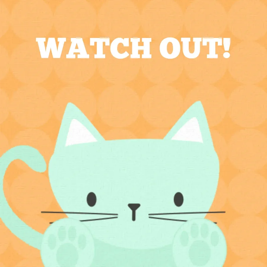 Pouncing Cat card front