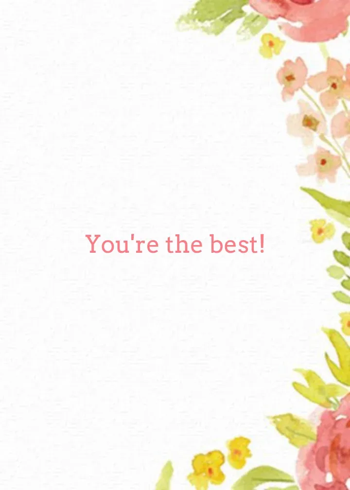 Fall Floral Thanks card inside right