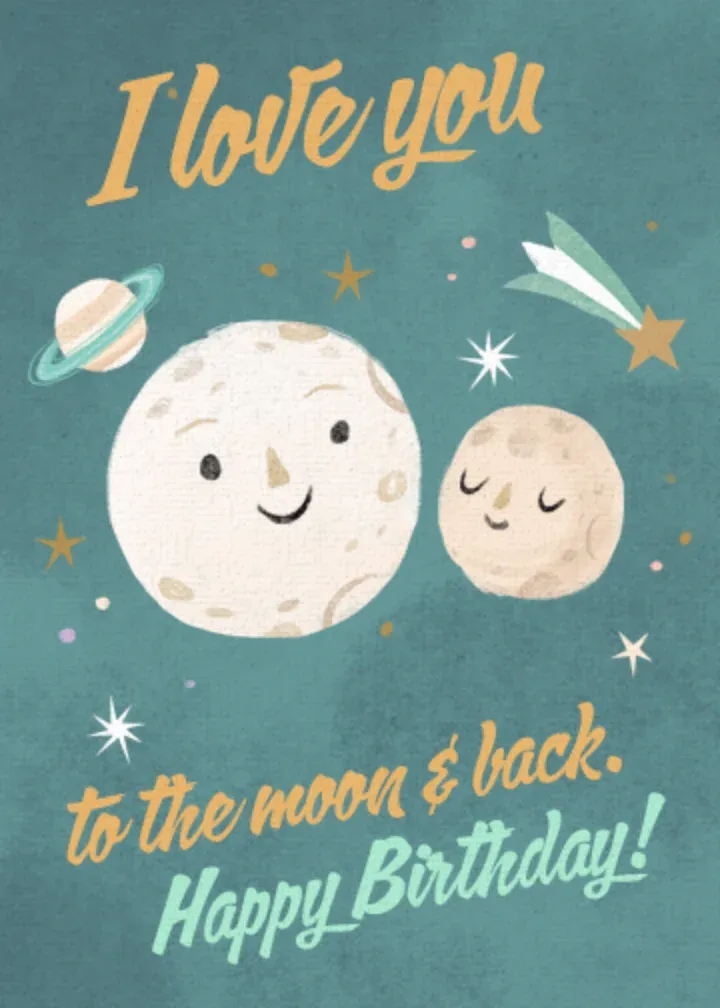 To the Moon and Back card front