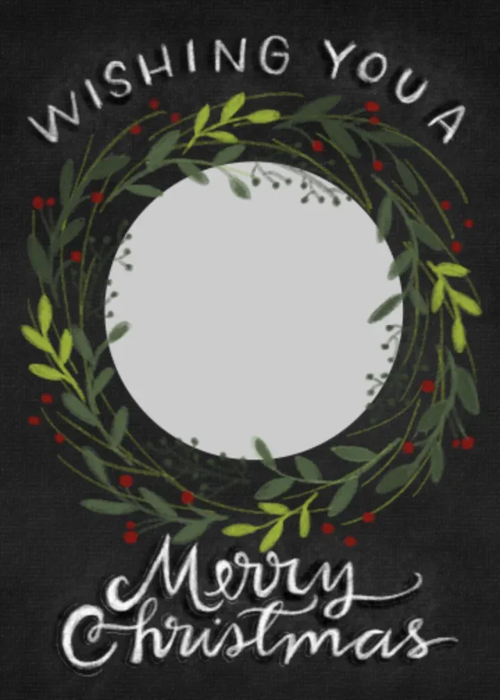 Chalkboard Christmas Photo Frame card front