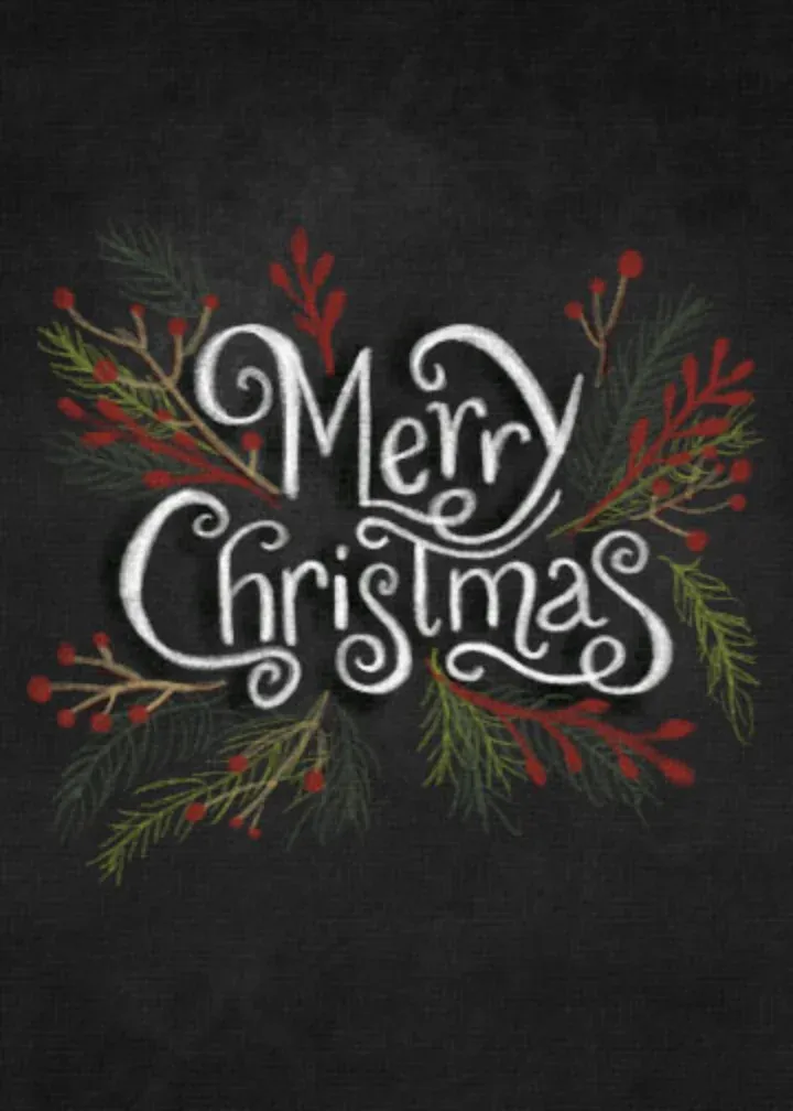 Merry Christmas Chalkboard card front