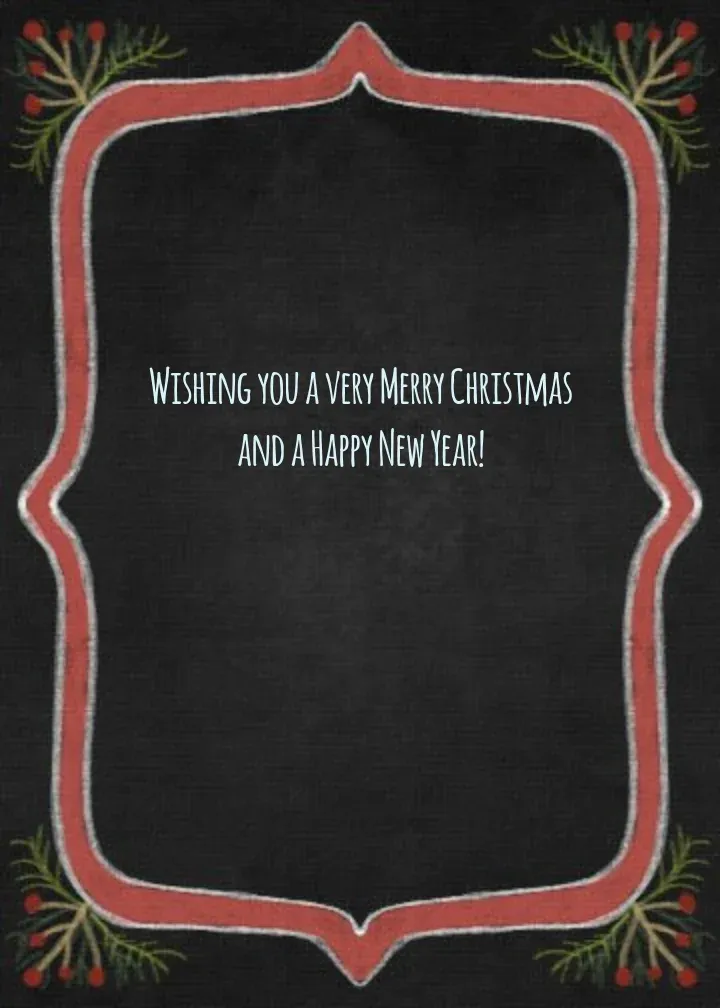 Merry Christmas Chalkboard card inside right