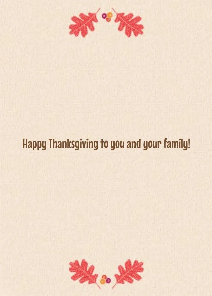 Rustic Thanksgiving Photo card inside right