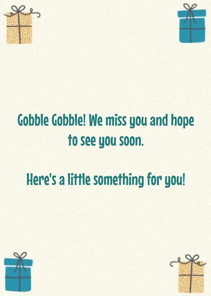 Thanksgiving Gift for You card inside right