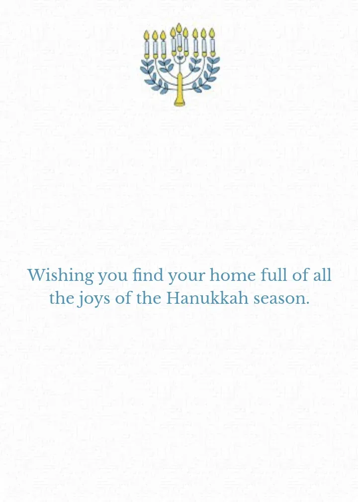 Hanukkah Celebration Photo card inside right