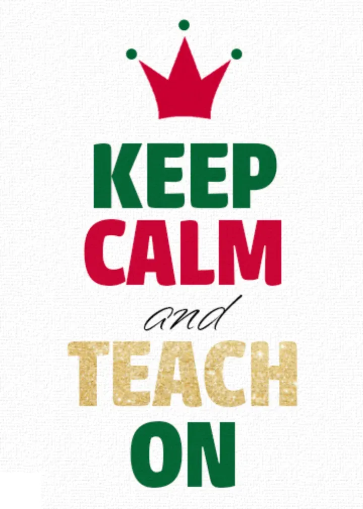 Keep Calm and Teach On card front