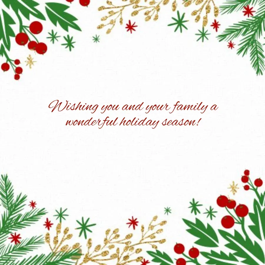 Whimsical Holly Berries card inside right