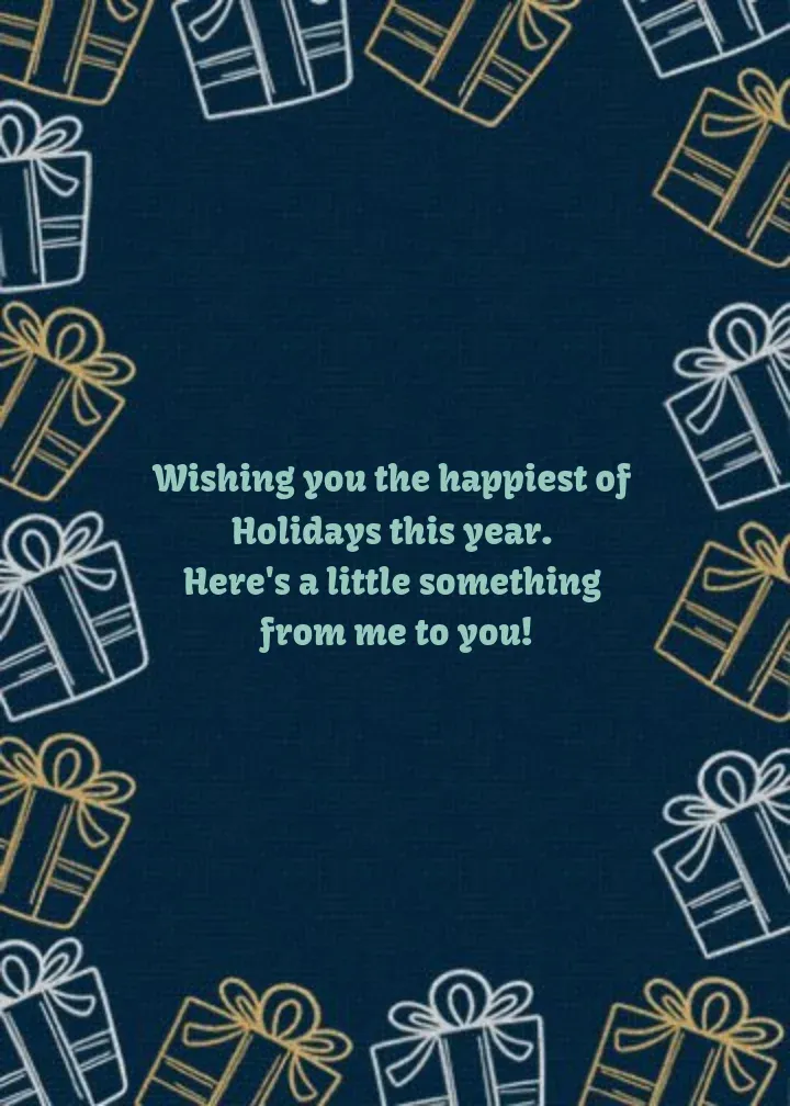 A Holiday Gift For You card inside right