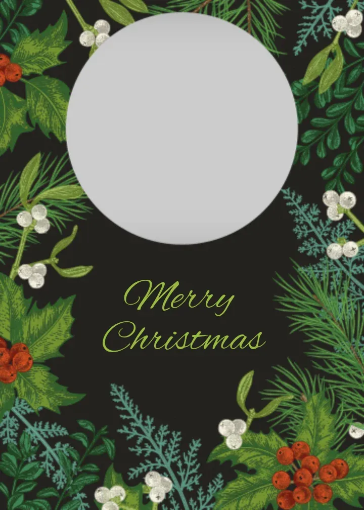 Formal Christmas Photo card front