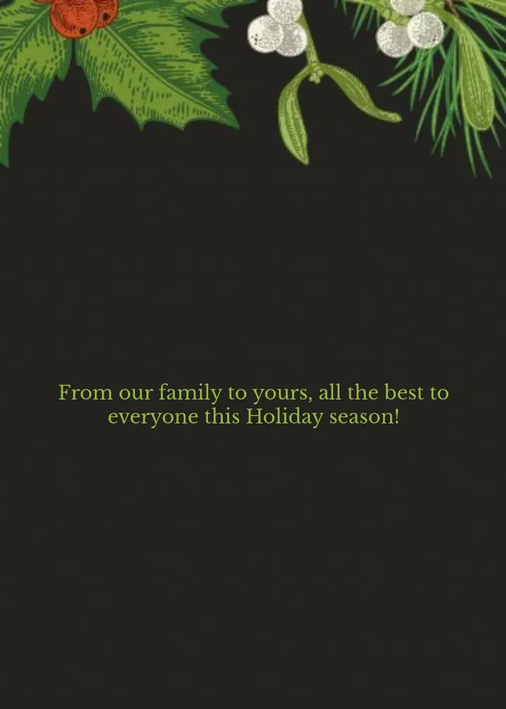 Formal Christmas Photo card inside right