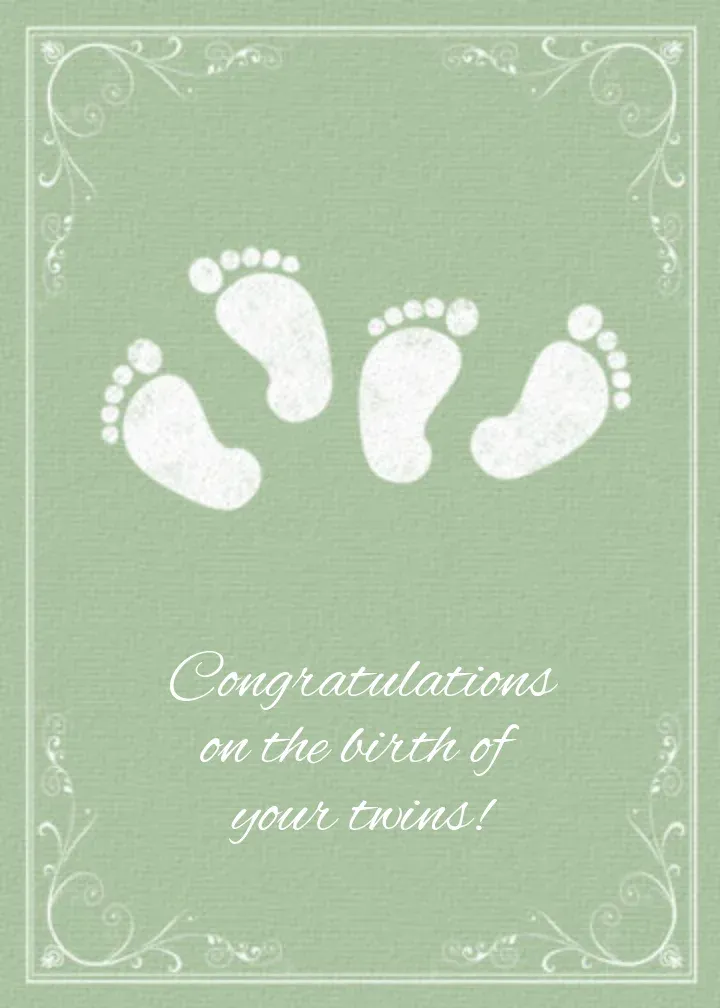 Twins Congratulations card front