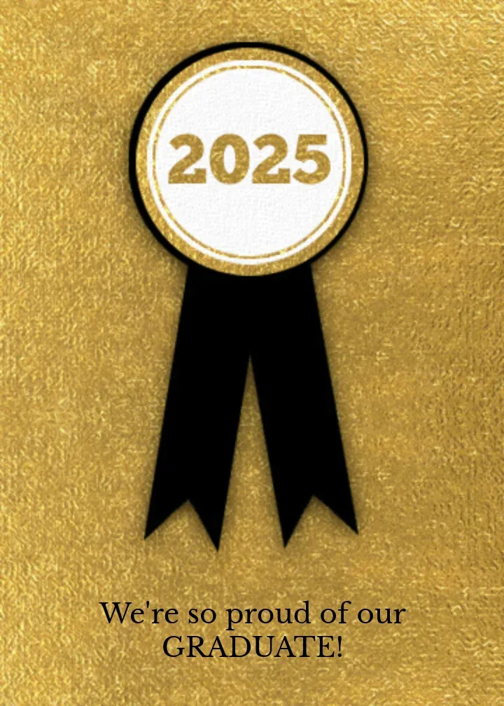 Graduation Announcement Ribbon card front