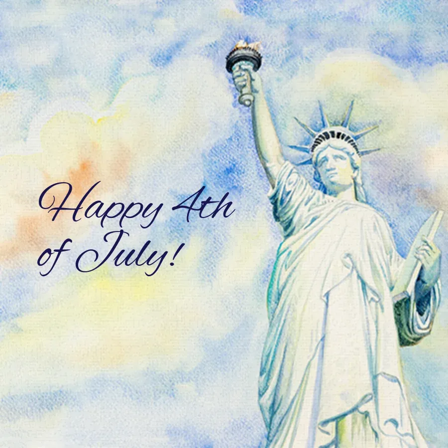 July 4th Statue of Liberty card front