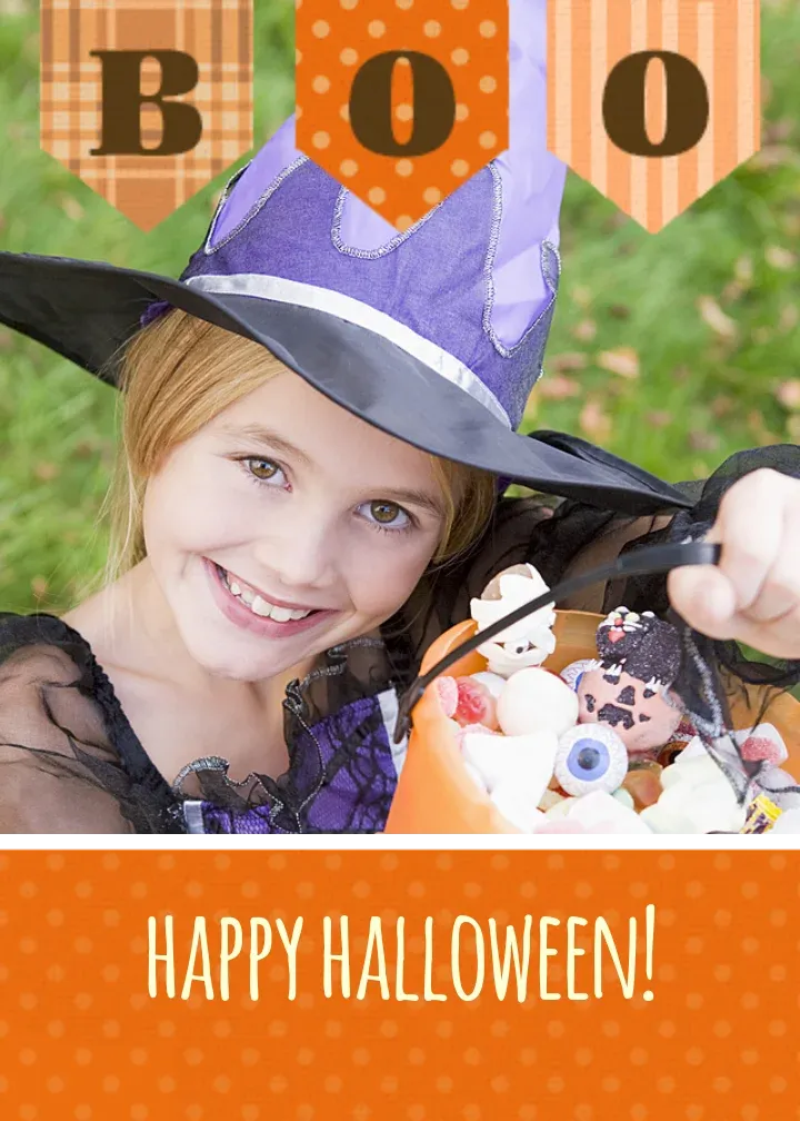 Halloween Boo Photo card front