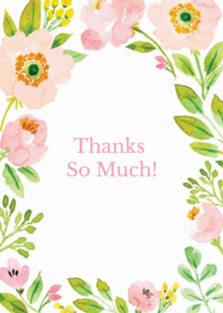 Spring Blossoms Thank You card front