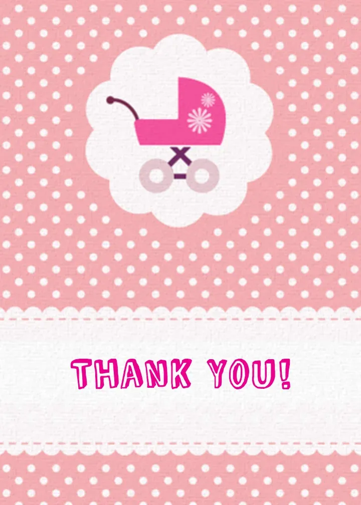 Baby Carriage Thank You card front