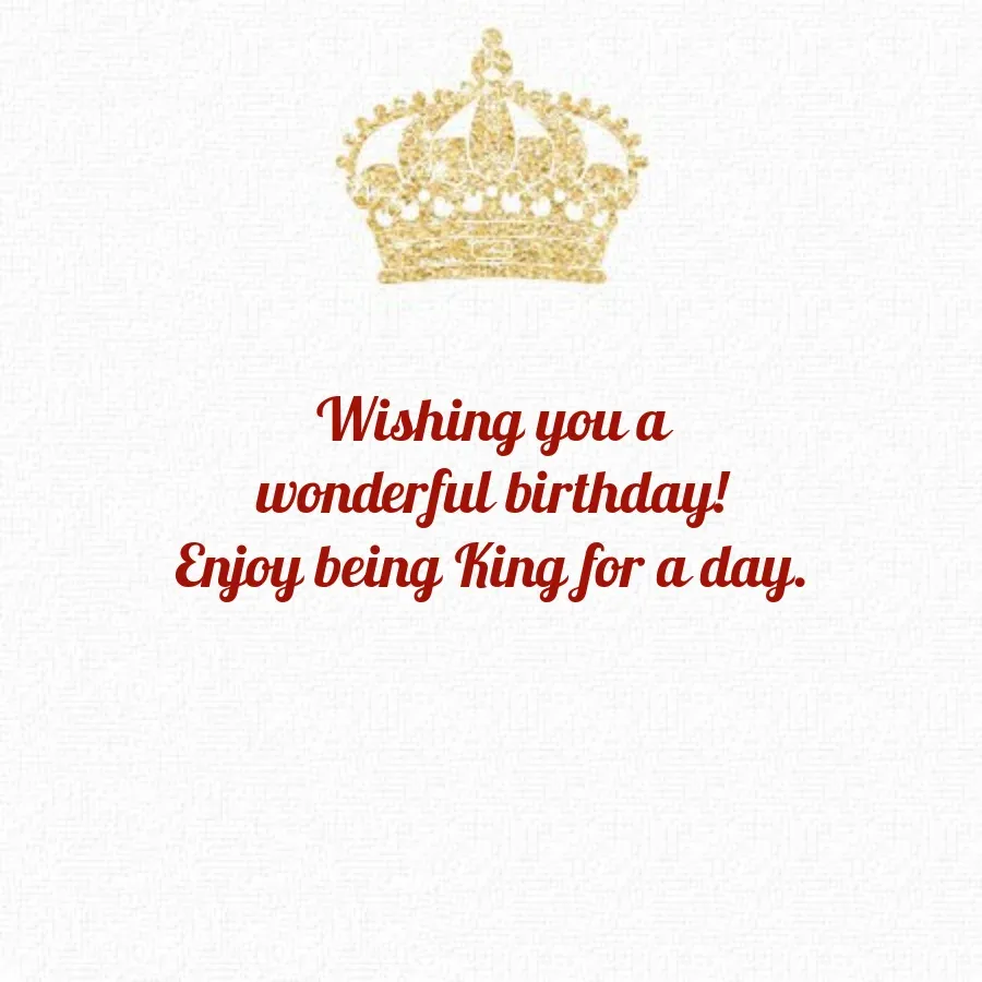 King Birthday card inside right