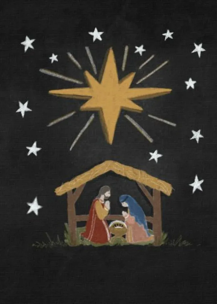 O Come Let Us Adore Him card inside left