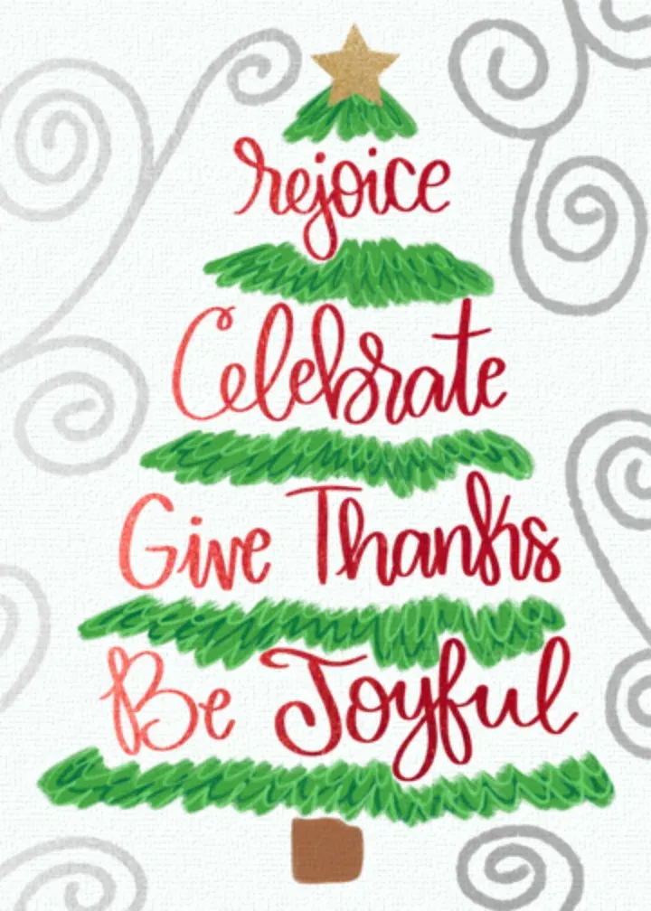 Thankful Christmas card front