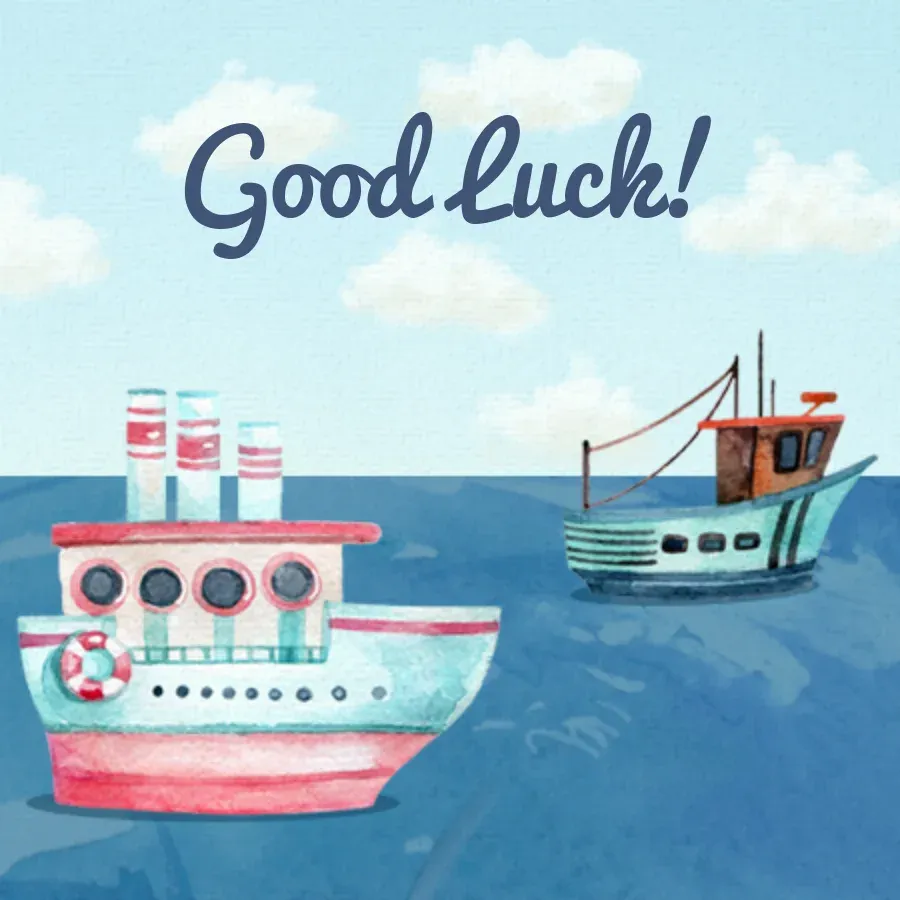 Watercolor Boats card front