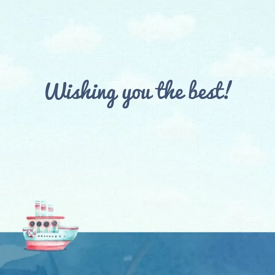 Watercolor Boats card inside right