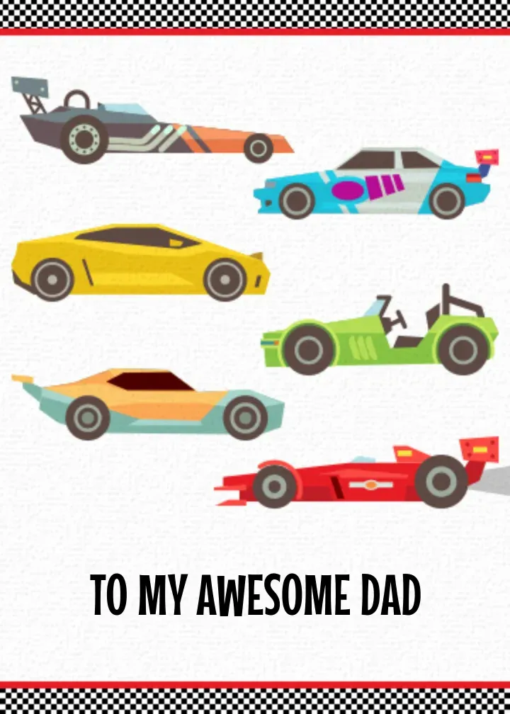 Father's Day Race card front