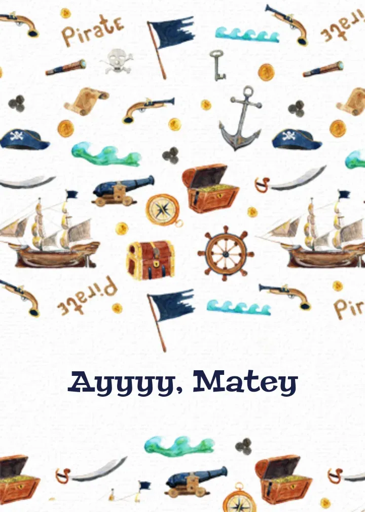 Talk Like a Pirate Day card front